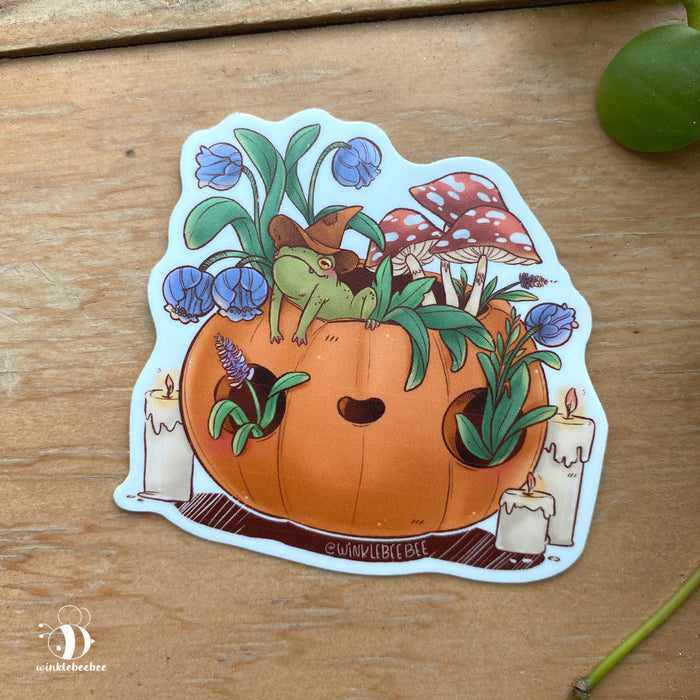 Jack o' Lantern Toad Large Sticker