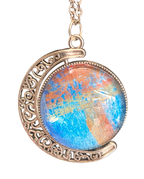 Hand Painted Moon Necklace