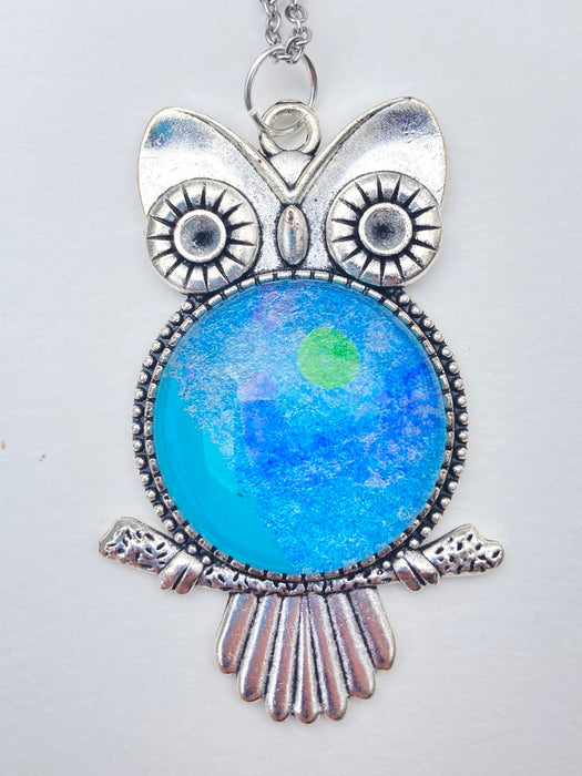 Hand Painted Owl Necklace