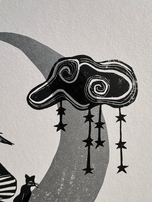 "Carpool" Linocut Print