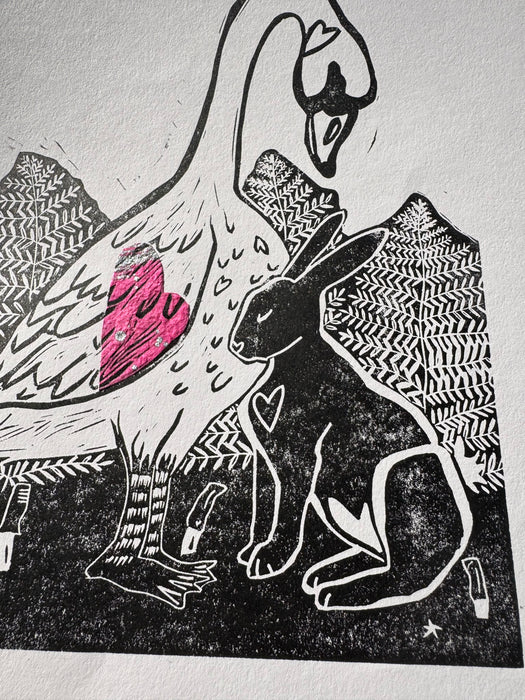 "Bunny" Linocut Print