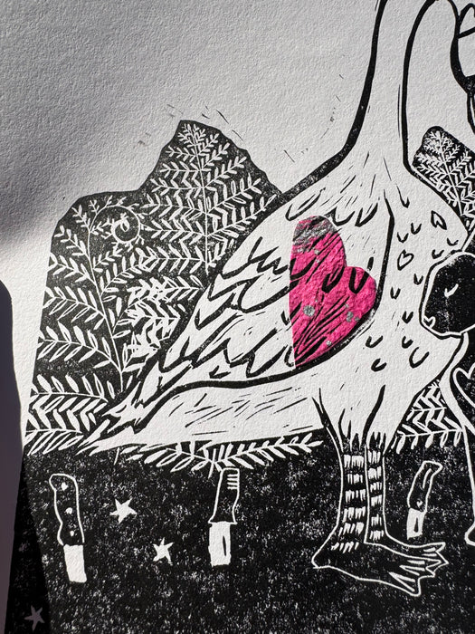"Bunny" Linocut Print