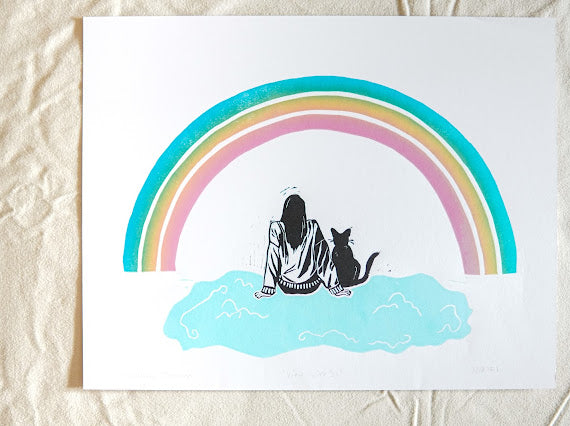 "View With Si" Linocut Print