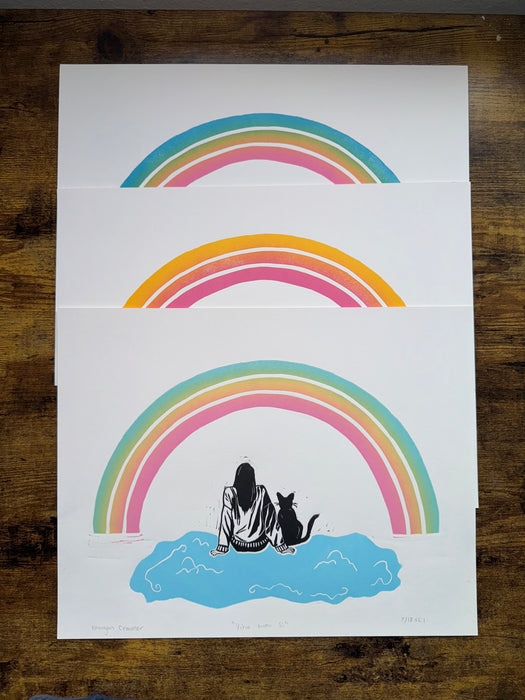 "View With Si" Linocut Print