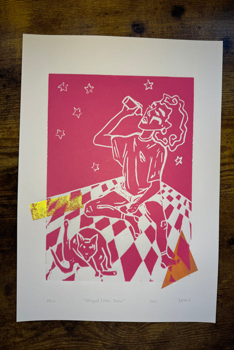 "Whipped Cream Dream" Linocut Print