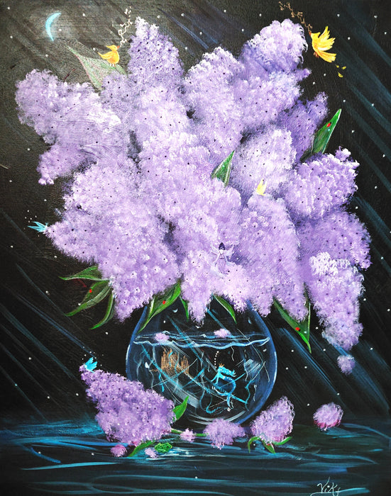 Purple Floral Mermaid World