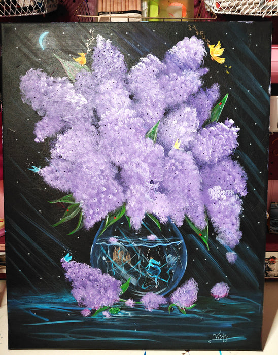 Purple Floral Mermaid World