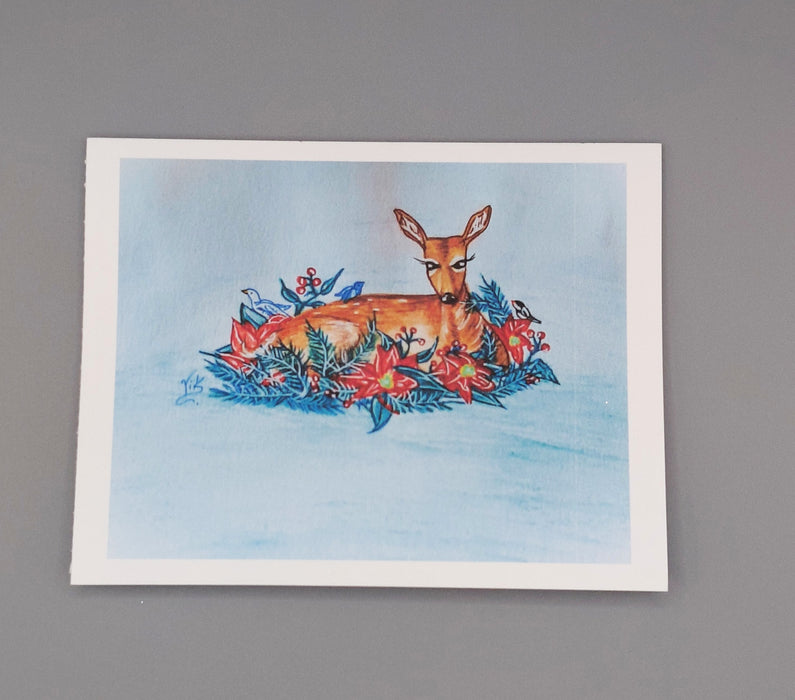 Poinsettia Fawn Notecards