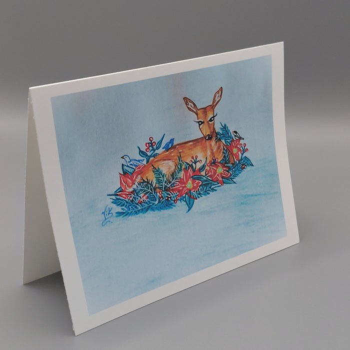 Poinsettia Fawn Notecards