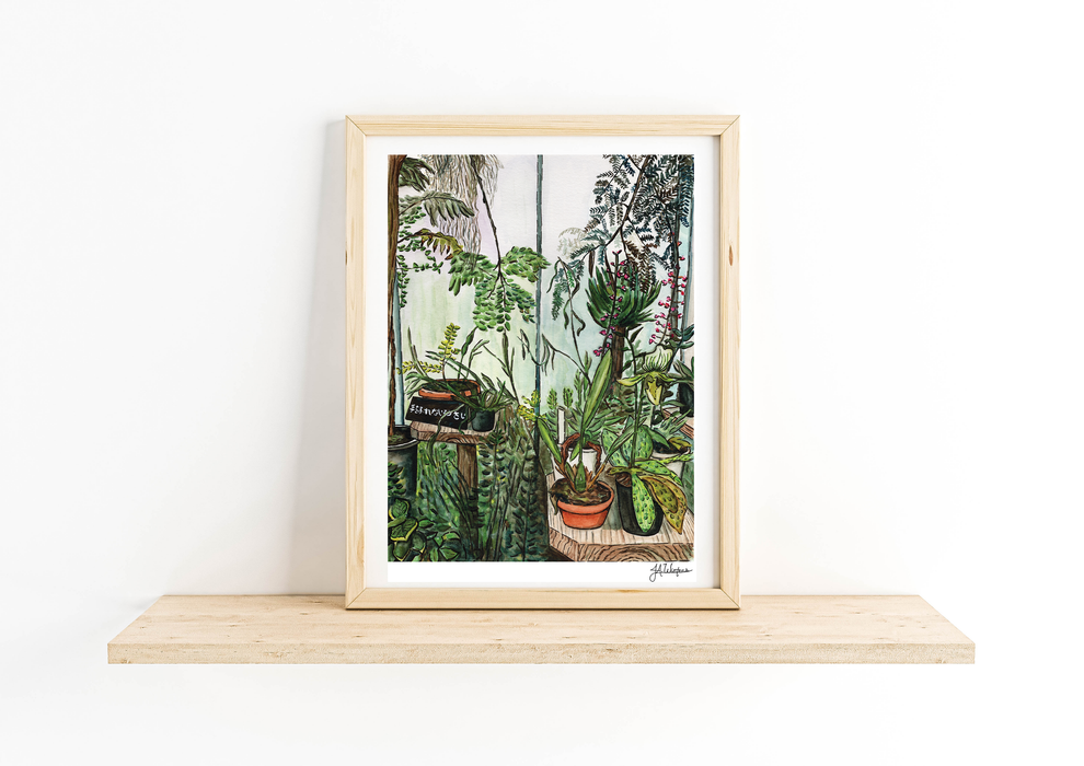 Japanese Greenhouse Plants Art Print