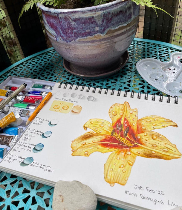 Watercolor Botanical Lily Die Cut Sticker
