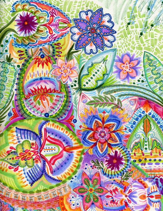 Art print: Electric Flowerbed