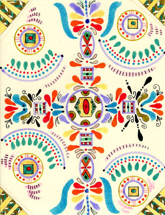 Blank greeting card: Spanish tile design