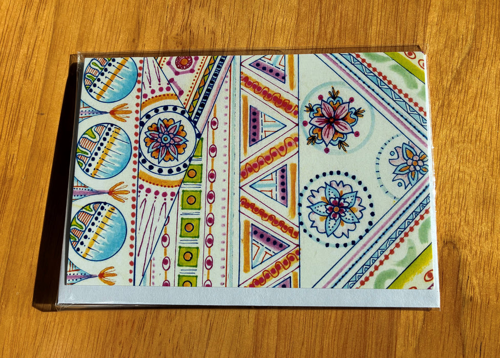 Blank greeting card: blue abstract quit