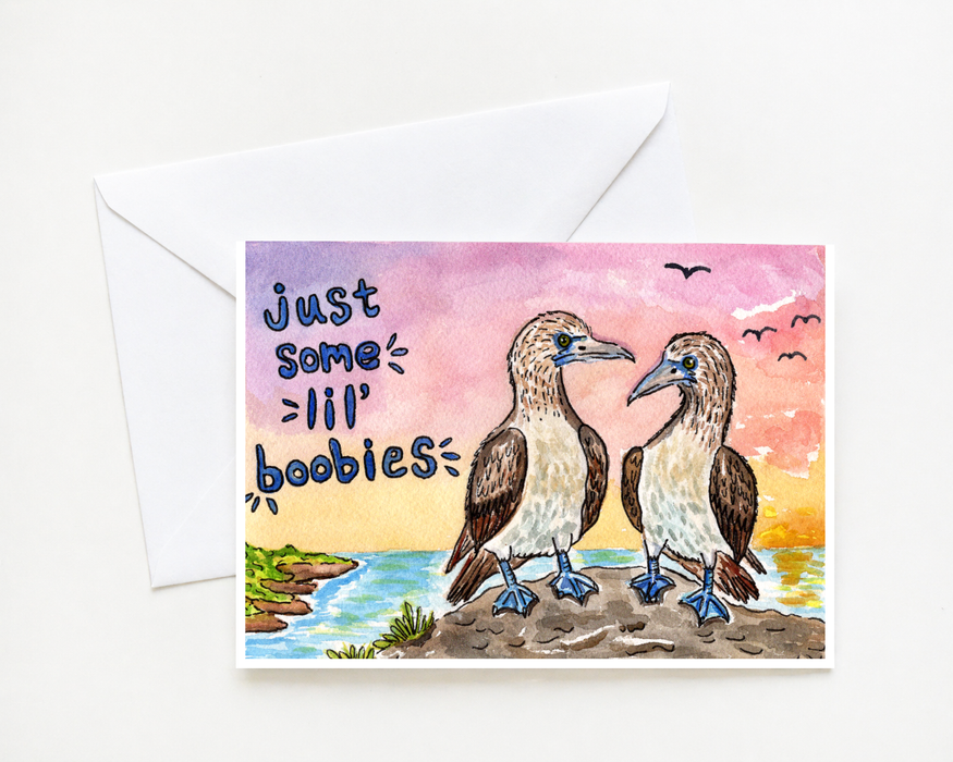Blue-Footed Booby Greeting Card 5x7, Blank Inside