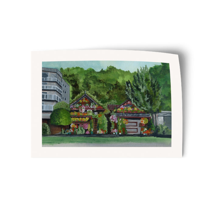 Alki Flower Houses | Watercolor Vinyl Sticker