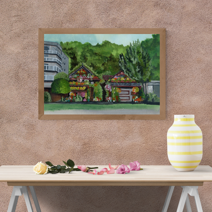Alki Flower Houses | Fine Art Print