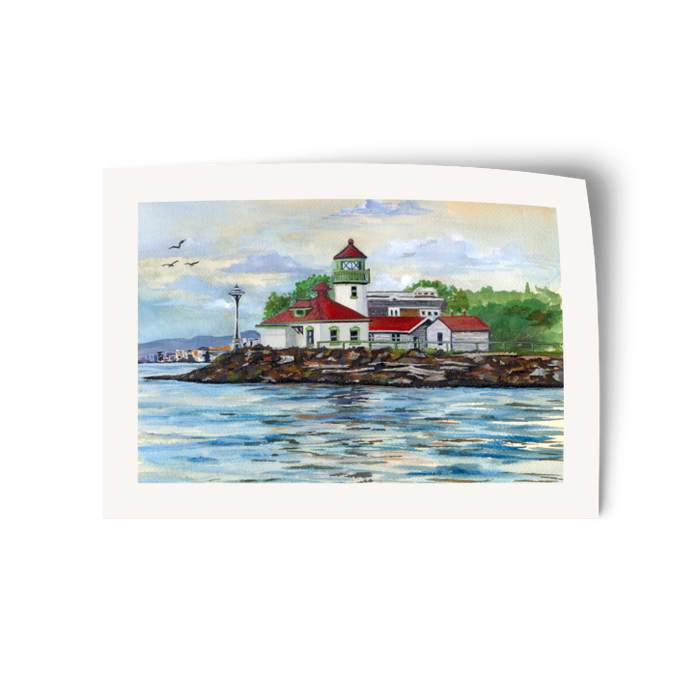 Alki Point Lighthouse | Watercolor Vinyl Sticker