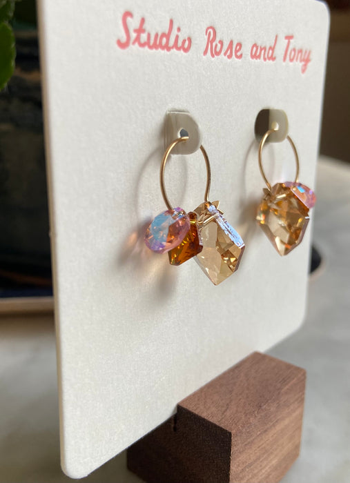 Bubbly Crystal Hoop Earrings