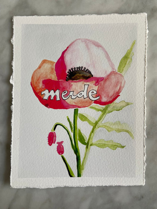 Merde Poppy Print