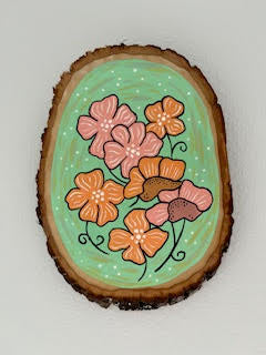 Flower Power Wood Slice