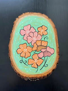 Flower Power Wood Slice