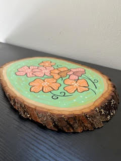 Flower Power Wood Slice