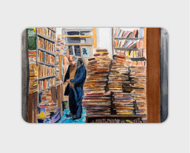Lisbon Hidden Bookstore Man Sticker
