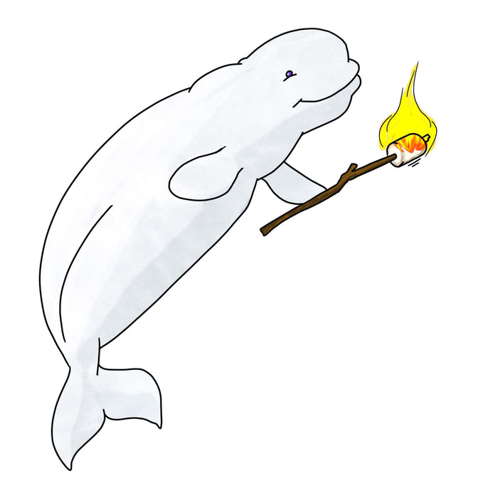 Beluga Whale Marshmallow sticker