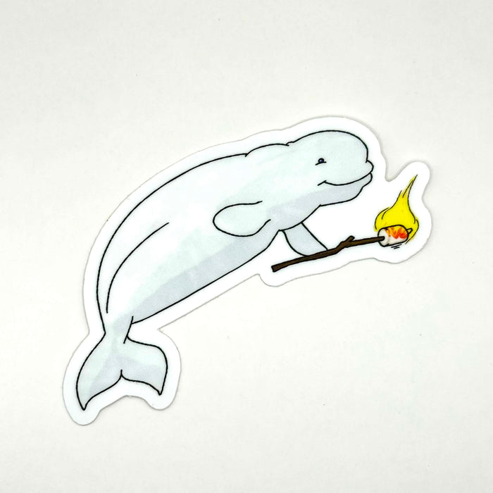 Beluga Whale Marshmallow sticker