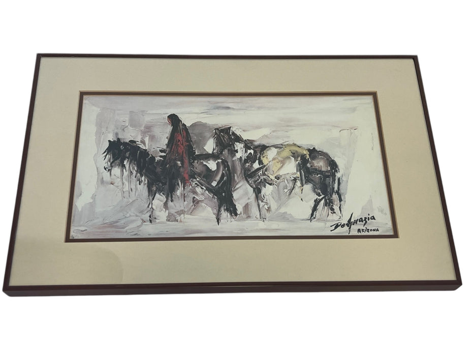 Vintage Framed and matted Art print ‘Alone’ by Ted DeGrazia.