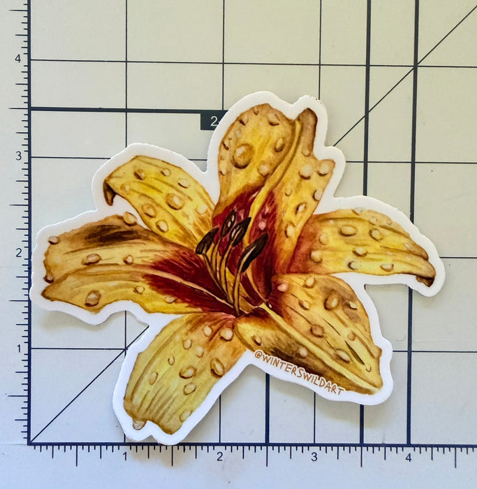 Watercolor Botanical Lily Die Cut Sticker