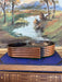 1930s Style Art Deco Machine Age Copper Toned and possibly Bakelite Double Ashtray with Streamlined Ribbed Design