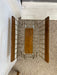 1960s Mid-Century Modern Brass Toned Wire and Wood Magazine Rack with Sculptural Handle