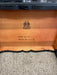 1960s Mid-Century Modern Ebonized Coffee Table by Lane Furniture with Slatted Shelf and Tapered Legs