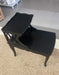 1960s Mid-Century Modern Ebonized Coffee Table by Lane Furniture with Slatted Shelf and Tapered Legs