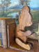 1970s Style Hand-Carved Wooden Bear Bookends - Rustic Folk Art Cabin Decor