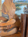 1970s Style Hand-Carved Wooden Bear Bookends - Rustic Folk Art Cabin Decor