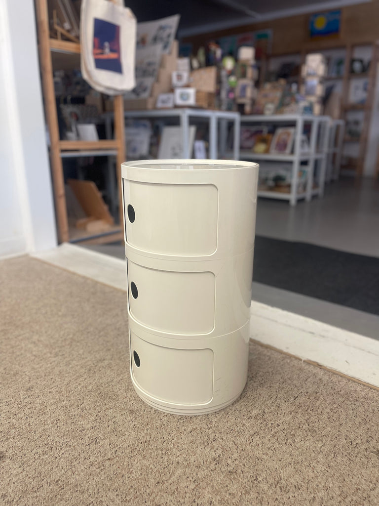 1970s Vintage Italian White Plastic Modular Cabinet by Anna