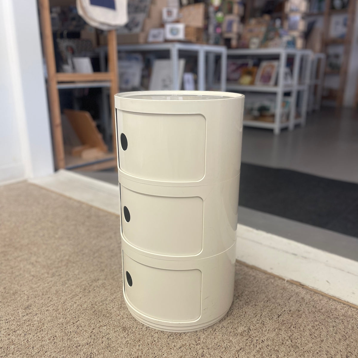 1970s Vintage Italian White Plastic Modular Cabinet by Anna