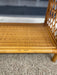 1970s Vintage Likely Rattan and Wicker Shelf with Diamond Lattice Sides and Circle Motif