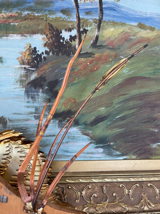 Vintage Swan Wall Sculpture with wood Backing, Mid-Century Modern style