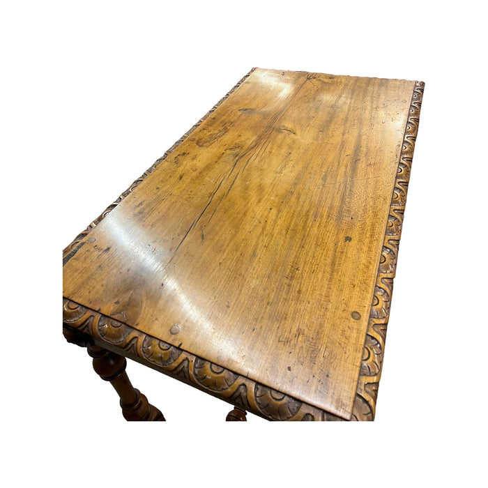 19th Century French Baroque Style Fruitwood Console Table or Writing Table