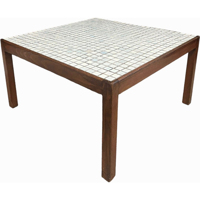 Vintage Mid Century Modern Walnut Table With Tile Top