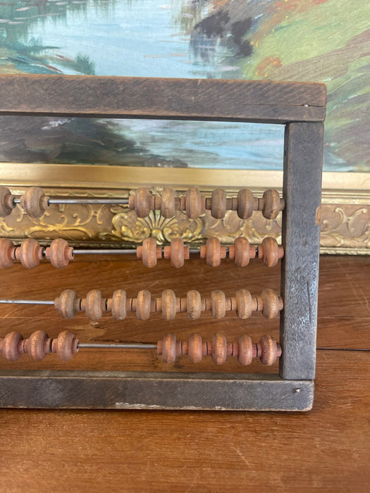 Possibly Antique Primitive Wooden Abacus - Estimated Early 20th Century Educational Counting Tool.