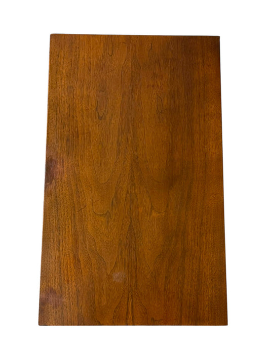 Vintage Mid-Century Modern Walnut-Toned Accent Table with Two
Dovetail Drawers