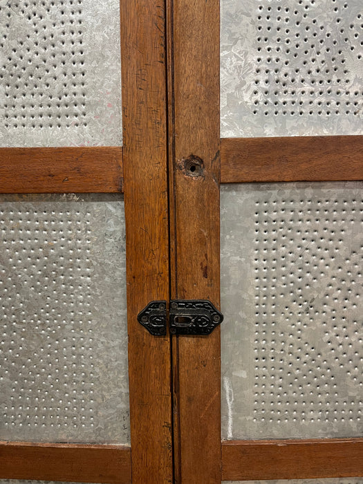 Wood and Metal Pie Cabinet with Fixed Interior Shelves (Available for Online Purchase Only)