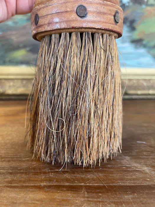 Handcrafted Whisk Broom with Turned Wood Handle and Natural bristles