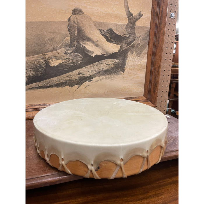 Vintage Hand Drum Wooden Base