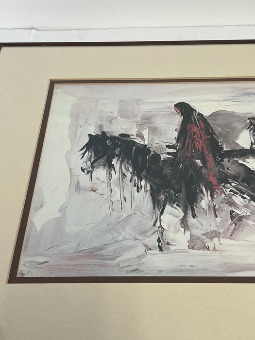 Vintage Framed and matted Art print ‘Alone’ by Ted DeGrazia.